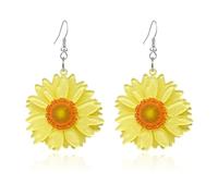 T-ztoss Daisy Flower Earrings for Women Sunflower Drop Earrings Acrylic Floral Earrings for Girls Y2k Yellow White Flowers 60/70s Earrings, Acrylic