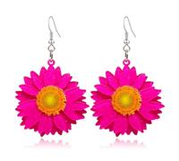 T-ztoss Daisy Flower Earrings for Women Sunflower Drop Earrings Acrylic Floral Earrings for Girls Y2k Yellow White Flowers 60/70s Earrings, Acrylic