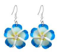 T-ztoss Floral Dangle Earrings for Women Hawaiian Tropical Plumeria Rubra Flower Drop Earrings Luau Beach Party Vacation Hawaiian Accessories, S, clay, No Gemstone