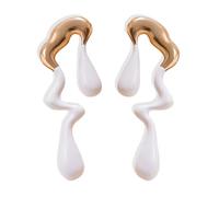 T-ztoss Gold Teardrop Earrings for Women Large Irregular Geometric Pattern Stud Earrings Lightweight Big Water Drop Earrings Statement Jewelry for Women Girls, Metal, NP