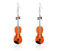 T-ztoss Guitar Earrings Brass for Women Electric Guitar Dangle Earrings Rock Music Lovers Teacher Singer Personalized Concert Party Rock and Roll Accessories Jewelry Gifts, Acrylic