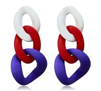 T-ztoss Hollow Color Chain Earrings Bohemian Acrylic Geometric Temperament Dangle Earrings Minimalist Hypoallergenic Jewelry Gift, S, Acrylic, No Gemstone