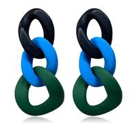 T-ztoss Hollow Color Chain Earrings Bohemian Acrylic Geometric Temperament Dangle Earrings Minimalist Hypoallergenic Jewelry Gift, S, Acrylic, No Gemstone