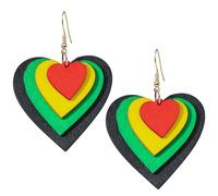 T-ztoss Juneteenth African Earrings for Women Ethnic Retro Bohemian Multilayer Colorful Wooden Drop Earring History Month Ethnic Jewelry, S, Wood, No Gemstone