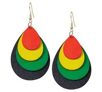 T-ztoss Juneteenth African Earrings for Women Ethnic Retro Bohemian Multilayer Colorful Wooden Drop Earring History Month Ethnic Jewelry, S, Wood, No Gemstone
