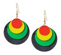 T-ztoss Juneteenth African Earrings for Women Ethnic Retro Bohemian Multilayer Colorful Wooden Drop Earring History Month Ethnic Jewelry, S, Wood, No Gemstone