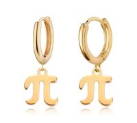T-ztoss Math Formula Earrings Unisex Pi Earrings Mathematics Symbol Stainless Steel Dangle Earrings For Math Enthusiasts Teachers Back to School Gift, Stainless Steel