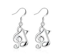 T-Ztoss Musical Guitar Note Earrings - Treble Clef & Instrument Designs for Music Lovers, Metal
