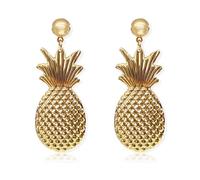 T-ztoss Pineapple Dangle Earring Gold Big Pineapple Dangle Earring Funny Fruits Earrings Summer Jewelry for Women Girl, Metal