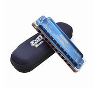 T008K Beginner's Blues Harmonica 10 Hole Diatonic Harmonica for Adults &Children to Practice Professional Playing Instruments (Ab Key)