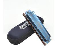 T008K Beginner's Blues Harmonica 10 Hole Diatonic Harmonica for Adults &Children to Practice Professional Playing Instruments (G Key)