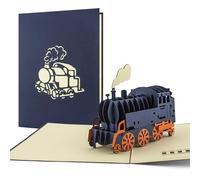T09 Steam Engine Card, Pop Up Greeting Card, Laser Cut Greetings, Handmade Birthday Card, Blank