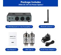 T1 PRO Tube Preamp Vacuum Pre-Amplifier Bluetooth 5.1 QCC3040 APTX-HD Vacuum Tub
