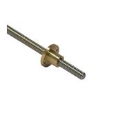 T10 Screw 10mm Pitch 304 Stainless Steel Threaded Rod with Brass Nut for Printer(850mm with Nut)