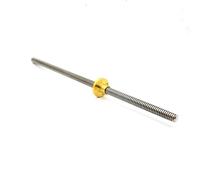 T10 Screw 2mm Pitch 304 Stainless Steel Threaded Rod with Brass Nut for Printer(250mm with Nut)