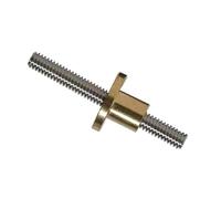 T10 Screw 304 Stainless Steel 20mm Pitch 2mm Threaded Rod with Brass Nut for Printer(200mm with Nut)