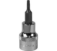 T10 TRX Star Socket Bit - 3/8" Square Drive - PREMIUM S2 Steel Head Knurled Grip