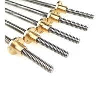 T12 Lead Screw, Stainless Steel Trapezoidal Screw with Copper Nut, Pitch 2mm/3mm Lead 2mm/8mm/10mm/12mm 3D Printer Trapezoidal Rod, 1pcs(Pitch 2 Lead 10mm,350mm)