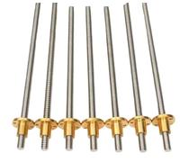 T12 StainlessSteel Trapezoidal Screw 12mm 2mm Pitch 3mm Lead 100-650mm BrassNut 3 DPrinter(600mm)