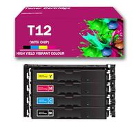 T12 Toner Cartridge Compatible for Canon Color ImageCLASS X LBP1333C MF1333C I-SENSYS X C1333i C1333iF C1333P Printers, High Yield BK 7400 Pages(with Chip),4Color-1Pack