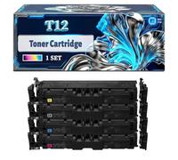 T12 Toner Cartridge Compatible for Canon i-SENSYS X C1333i X C1333iF X C1333P Printers, With Chip Large Capacity 2100 Pages (4-Pack BK/C/M/Y)