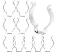 T12 U Clips LED Bulbs Holder with Screws 10Pcs Tough Carbon Steel Lamp Bracket White Pipe Support Lampholder for Light Strip Mounting, Fixture, Fixing, Office Garage Wall Ceiling