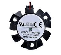 T124010BL Diameter 37mm Hole Pitch 26mm 12V 0.10A Double Ball Router Radiator Cooling Fan