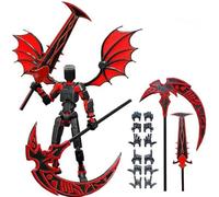 T13 Action Figur T13 joint action figure 3D printing Lucky13 Dummy Titan13 Multi Jointed Action Figure Robot 13 Stop Motion Figures desktop decoration gifts for game lovers (red and black)