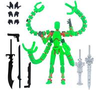 T13 Action Figure 3D Printed Figure Toy with Multiple Interchangeable Hands Weapons and Accessories for Custom Display and Play Desktop Decorations 01-Green One Size