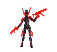 T13 Action Figure 3D Printed Posable Robot with Dual Guns Multi-color Combat Style Dummy 13 Toy for Collectors, Desktop Decoration 01-Red
