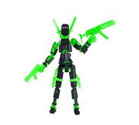 T13 Action Figure 3D Printed Posable Robot with Dual Guns Multi-color Combat Style Dummy 13 Toy for Collectors, Desktop Decoration 01-Green
