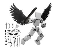 T13 Action Figure Assembled Action Figure Accessories Multi Joint Movable Mechanical Doll Model 3D Printed Toys Creative Desk Decor 01-Light Gray