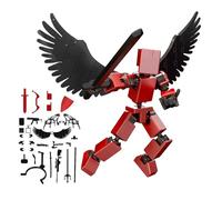 T13 Action Figure,Joint Movable 3D Printed Doll Toy,Mini Building Block Robot Action Figures Construction Toys with Multi Accessories and Articulated Joints Red One Size