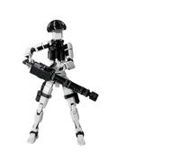 T13 Action Figure Pre-Assembled - Movable Joint Robot Toys, Full Articulation Titan 13 & Dummy 13 Collectible Figures for for Game Lovers Desktop Decorations, Stop Motion & Display (White)