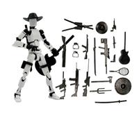 T13 Action Figure Pre-Assembled - Movable Joint Robot Toys, Full Articulation Titan 13 & Dummy 13 Collectible Figures for for Game Lovers Desktop Decorations, Stop Motion & Display (Light Gray)