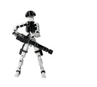 T13 Action Figure Pre-Assembled - Movable Joint Robot Toys, Full Articulation Titan 13 & Dummy 13 Collectible Figures for Adults/Kids, Stop Motion & Display (White)
