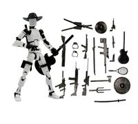 T13 Action Figure Pre-Assembled - Movable Joint Robot Toys, Full Articulation Titan 13 & Dummy 13 Collectible Figures for for Game Lovers Desktop Decorations, Stop Motion & Display (Light Gray)