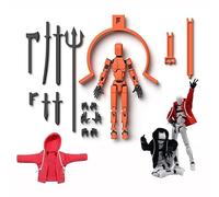 T13 Action Figure Set, 3D Printed Multi-Jointed Movable Toy With Hoodie, Dummy Nova Titan Lucky 13 Action Figure for Stop-Motion Animation & Creative Display, Multiple Interchangeable Hands & Weapons