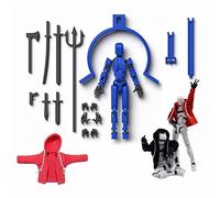 T13 Action Figure Set, 3D Printed Multi-Jointed Movable Toy With Hoodie, Dummy Nova Titan Lucky 13 Action Figure for Stop-Motion Animation & Creative Display, Multiple Interchangeable Hands & Weapons