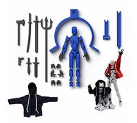 T13 Action Figure Set, 3D Printed Multi-Jointed Movable Toy With Hoodie, Dummy Nova Titan Lucky 13 Action Figure for Stop-Motion Animation & Creative Display, Multiple Interchangeable Hands & Weapons
