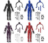 T13 Action Figure Set, 4PCS Magnetic 3D Printed Toys, Titan 13 Action Figures, Desktop Decorations, DIY Pose Smooth Joints Robot Model Teen Titans Toys Child Gift