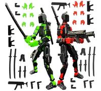 T13 Action Figure Set (Assembly Complete), 3D Printed Multi-Joints, Titanium 13 Action Figures, Lucky Mobile Robot Nova T-13, Desktop Decorations for Game Lovers, Toy (Black, Red, Green)