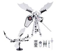 T13 Figure Set & Titan 13 Toys 2 Pack（3d Printed Action Figures Assembly Completed）（Multi-Jointed Movable）（Dragon Man Designs Includes Various Accessories）Dummy T 13 Figures Desk Decoration White