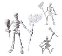 T13 Skeleton Action Figure, Movable Articulated Human Skeleton, 5.12-in Action Figure Wearing Multiple Sets of Weapons, Can Be Painted, Suitable for Collectors As Desktop Decorations (3pcs)