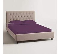 T160 Extra Deep 40 Cm Fitted Sheet Easy Care Polycotton Plain Dyed Uk Bed Size Plum SUPER KING