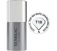 T18 UV Nail Polish Top Coat Semilac Top No Wipe Sparkling Blue 7 ml