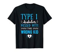 T1D Awareness Kids Child Diabetic Blue Ribbon Support T-Shirt