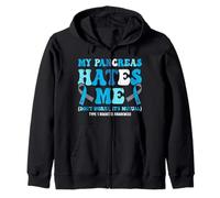 T1D diabetes type 1 Diabetic warrior pancreas removal Zip Hoodie