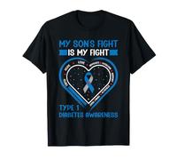 T1D Mom Dad My Son's Fight Type 1 Diabetes Awareness Month T-Shirt