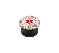 T1D Type 1 Diabetes Medical Alert Label (Cats at Play) PopSockets Adhesive PopGrip